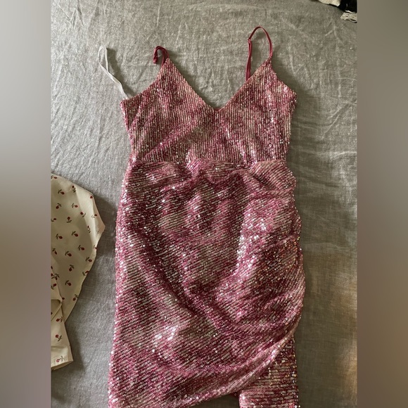 Pink Sequin Revolve Dress! Worn once - Picture 1 of 2